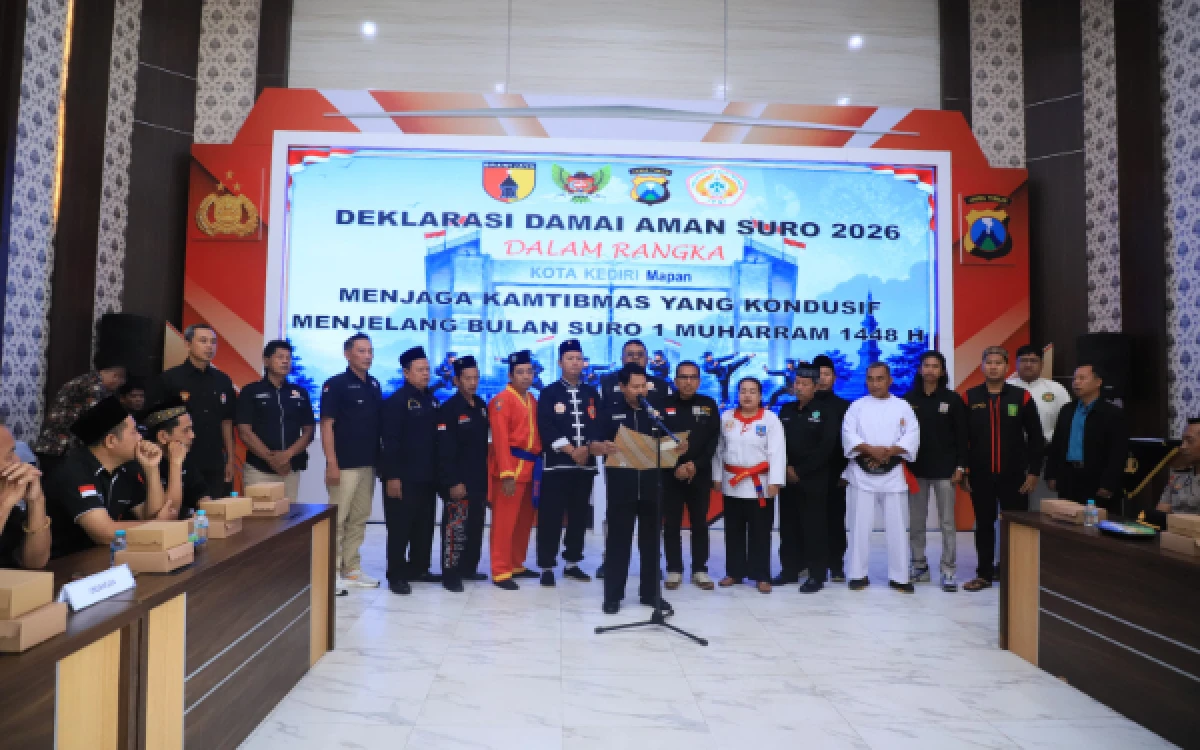 Thumbnail Berita - Jelang Suro 2026, Polres Kediri Kota dan Perguruan Silat Deklarasi Damai Jaga Kamtibmas