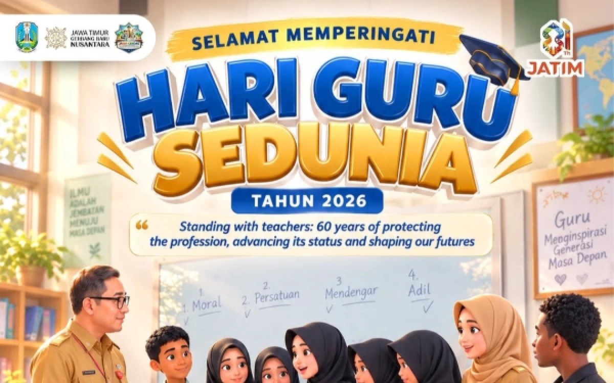 Thumbnail Berita - Peringati Hari Guru Sedunia 2026, Kadindik Jatim Apresiasi Seluruh Jasa Guru