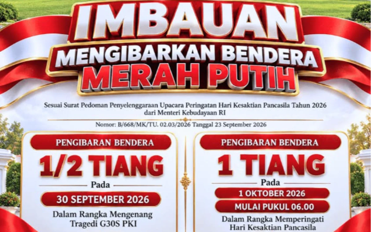 Thumbnail Berita - Gubernur Khofifah Imbau Warga Jatim Kibarkan Bendera Setengah Tiang Kenang G30S