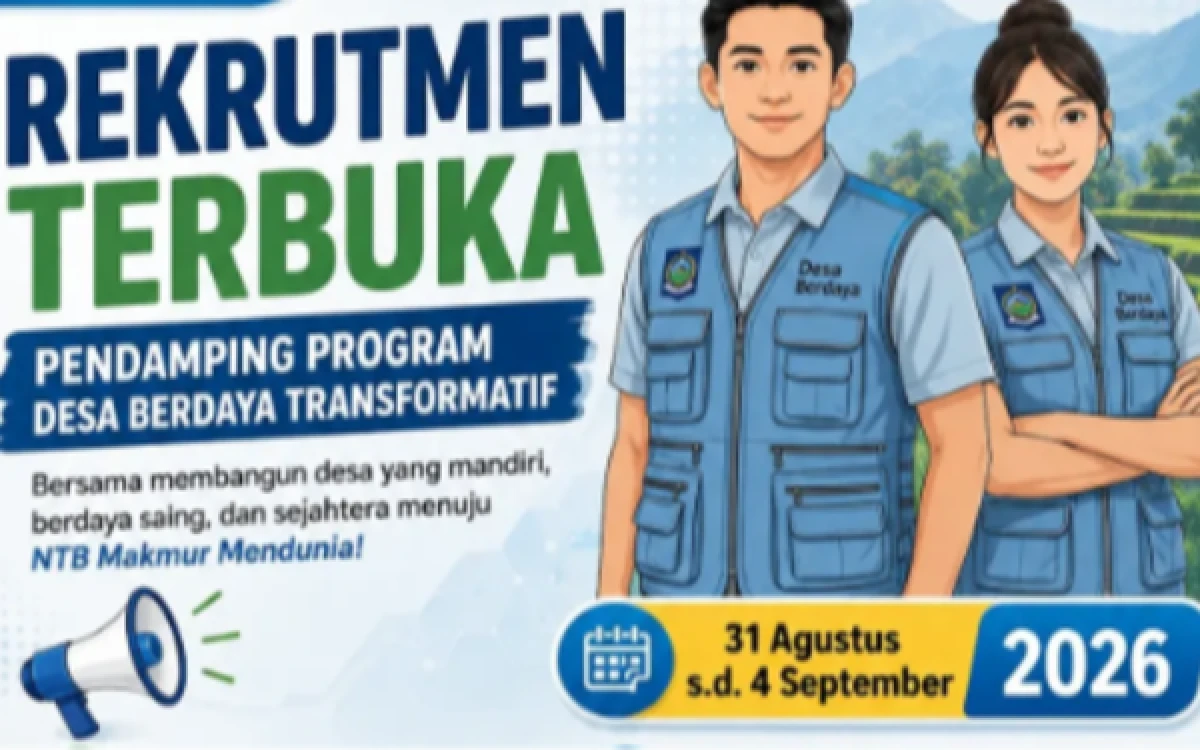 Thumbnail Berita - Dinas PMPD Dukcapil NTB Buka Rekrutmen Pendamping Program Desa Berdaya Transformatif, Ini Syaratnya!