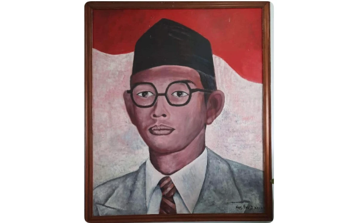 Foto Lukisan W.R. Supratman, pencipta lagu Indonesia Raya yang pertama kali memperdengarkan karyanya menggunakan biola dalam Kongres Pemuda II pada 28 Oktober 1928 di Batavia, yang kini dikenal sebagai Jakarta. (Foto: Tangkapan layar Muspada Kemenbud)