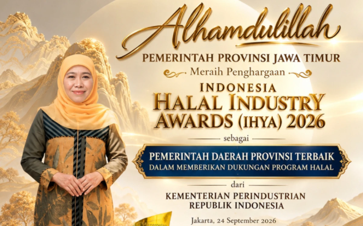 Thumbnail Berita - Pemprov Jatim Raih Halal Industry Awards 2026, Gubernur Khofifah Dorong Ekosistem Halal Naik Kelas