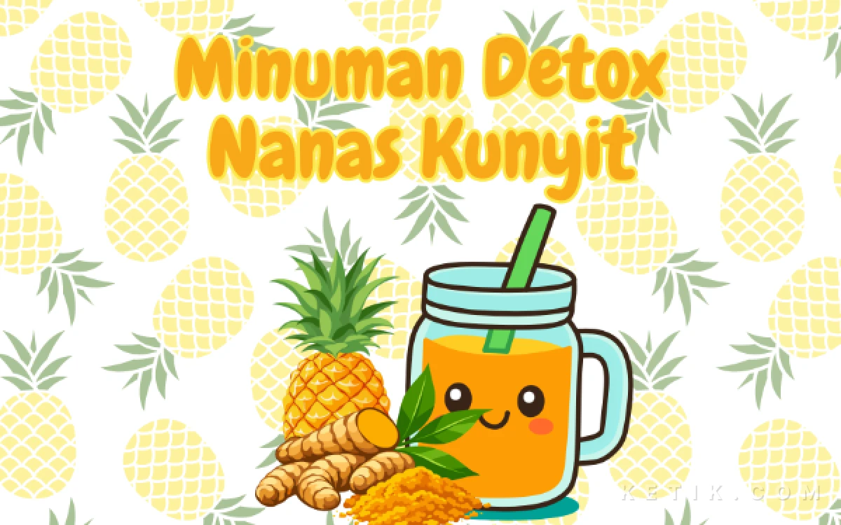 Thumbnail Berita - Bermanfaat untuk Sehatkan Pencernaan, Ini Resep Minuman Detox Nanas Kunyit