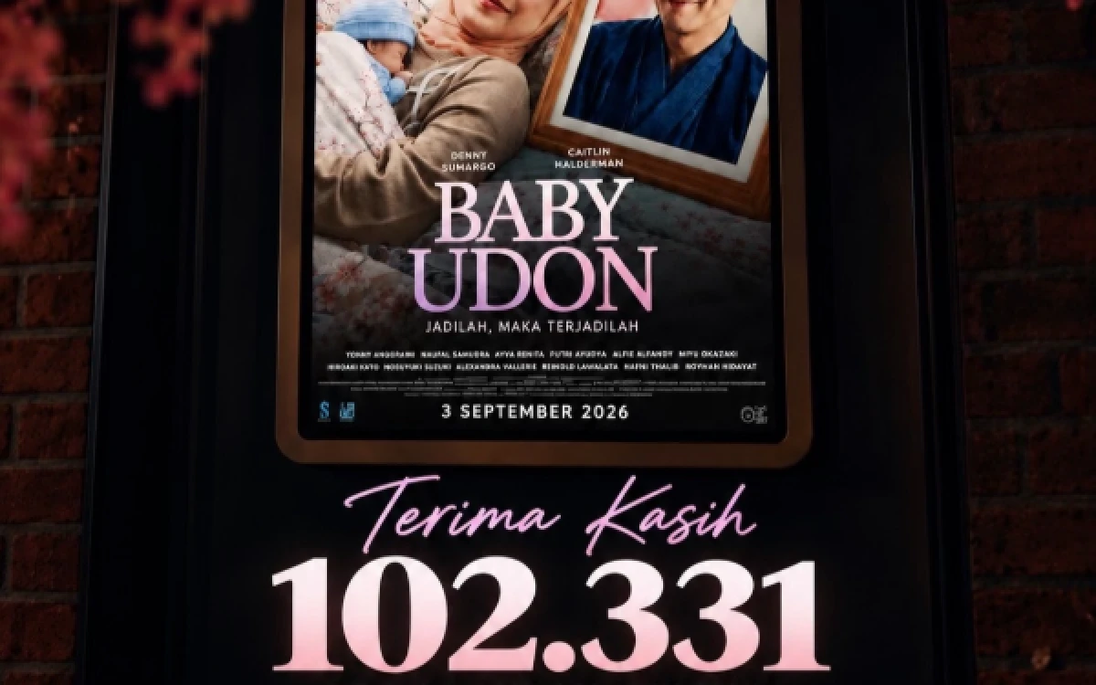 Foto Tangkapan layar unggahan TikTok Denny Sumargo yang menunjukkan jumlah penonton film Baby Udon telah mencapai 102.331 orang.