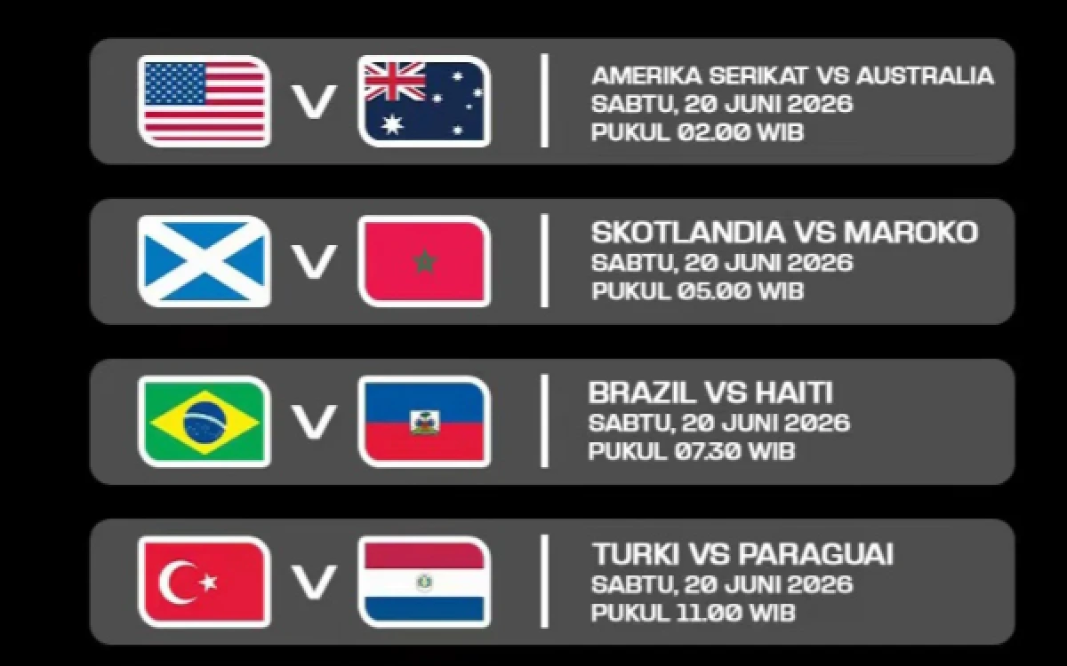 Thumbnail Berita - Jadwal Piala Dunia 2026 Sabtu 20 Juni: Brasil dan Maroko Berburu Kemenangan