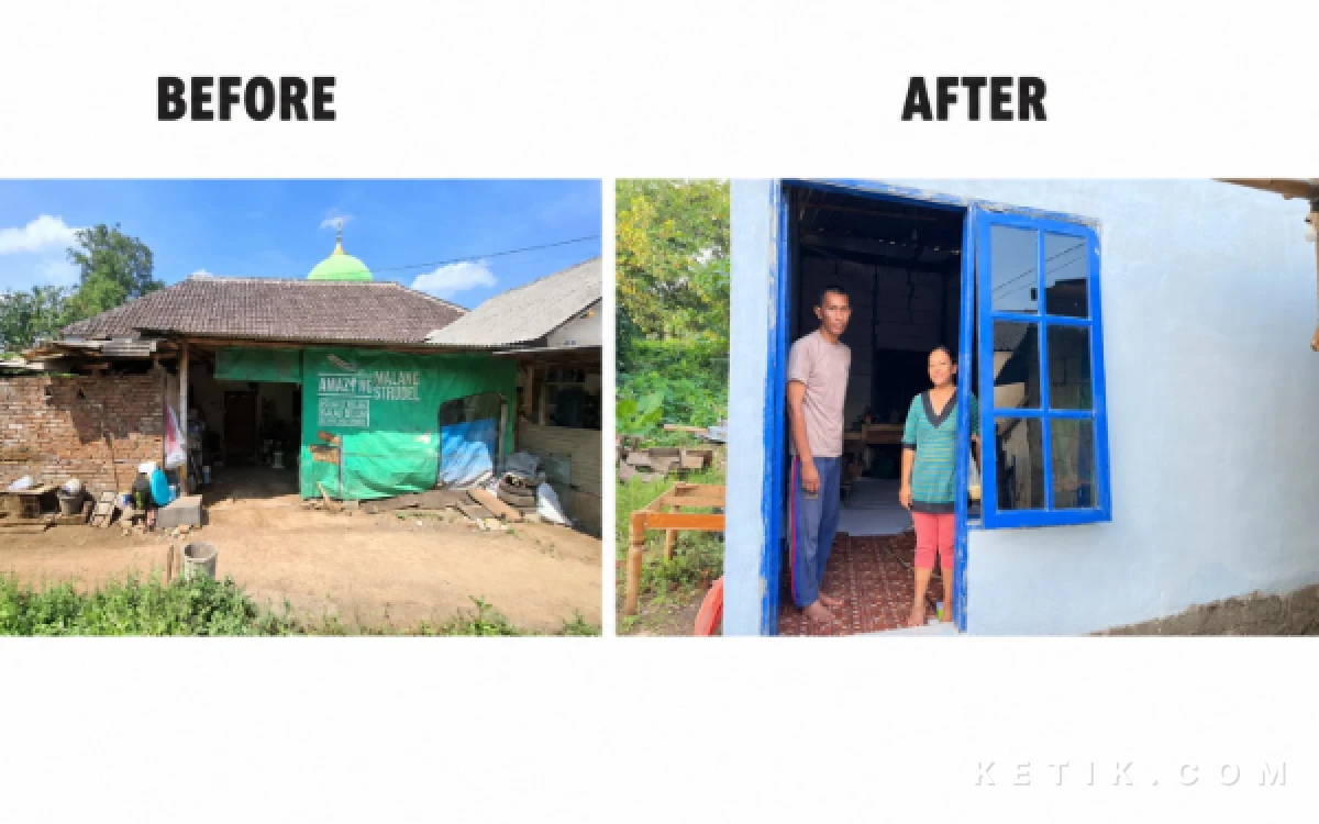 Thumbnail Berita - Before and After: Warga Kota Malang Terima Bantuan Bedah Rumah Pramuka Jatim