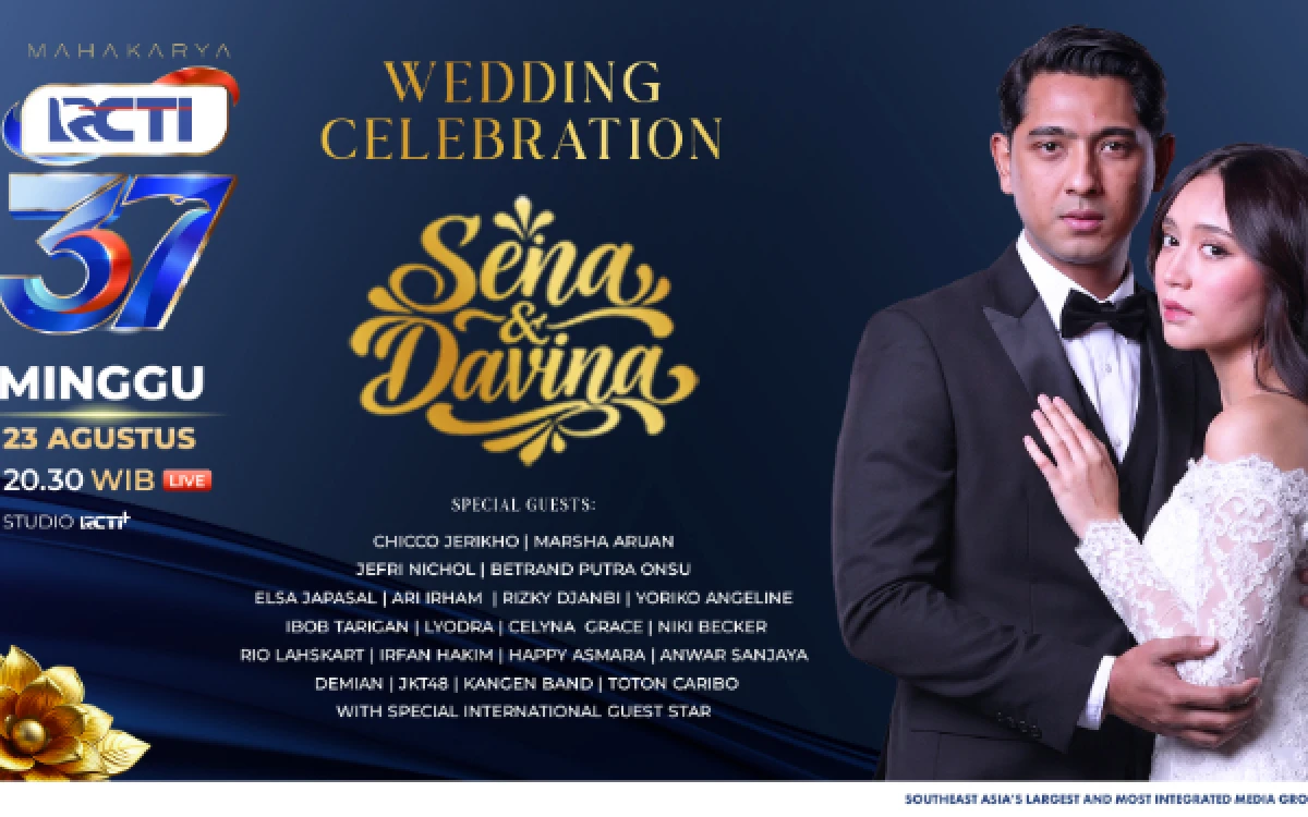 Thumbnail Berita - HUT Ke-37 RCTI Hadirkan “Wedding Celebration Sena & Davina” Pernikahan Paling Dinanti Keluarga Indonesia