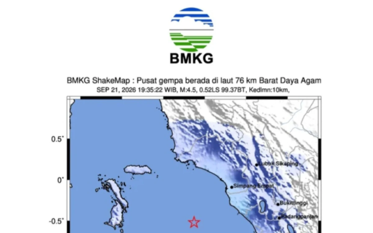 Thumbnail Berita - Gempa Magnitudo 4,5 Guncang Agam, Polres Siagakan Personel Pantau Dampak