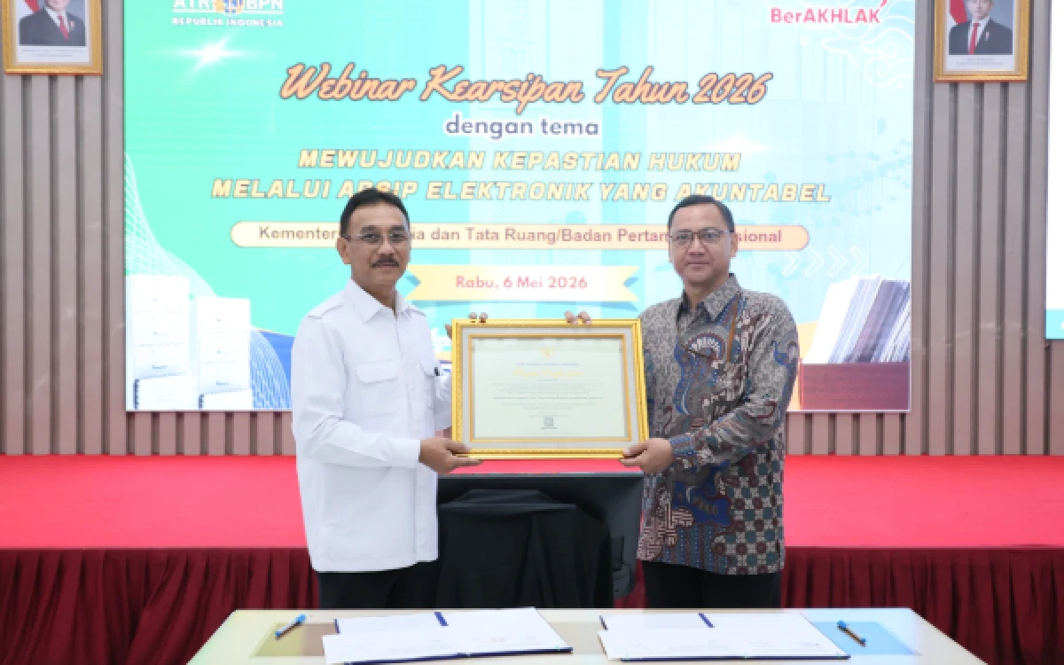Thumbnail Kementerian ATR/BPN Raih Penghargaan dari ANRI atas Penyelamatan dan Pelestarian Arsip
