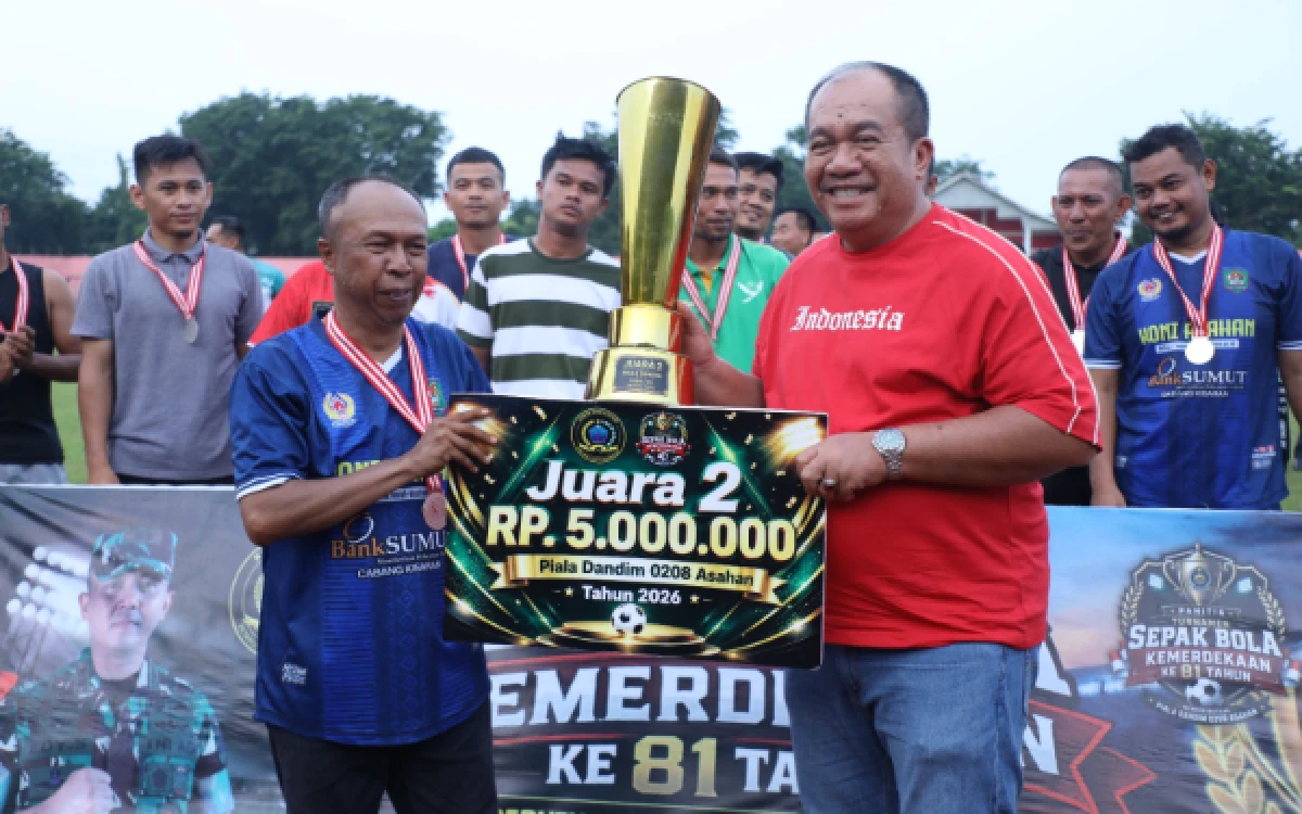 Thumbnail Berita - FC Polres Asahan Juara Piala Dandim 0208/Asahan, Taklukkan FC KONI 2-1