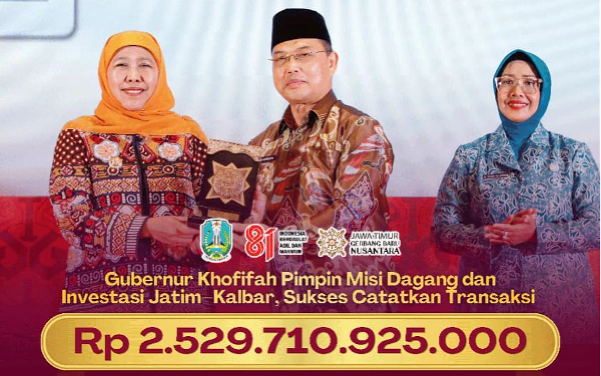 Thumbnail Berita - Catatkan Transaksi Spektakuler! Capai Rp2,529 Triliun, Gubernur Khofifah Tegaskan Misi Dagang dan Investasi Jatim-Kalbar Momentum Perkuat Kerja Sama