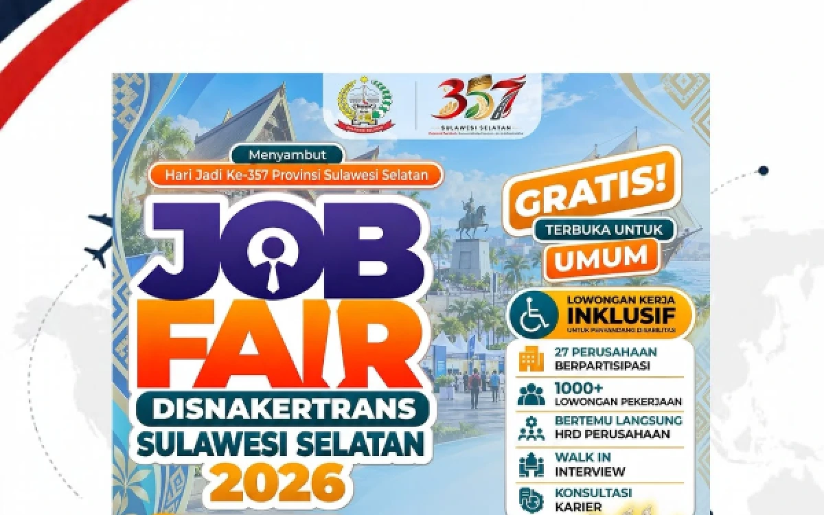 Thumbnail Berita - Job Fair Sulawesi Selatan Buka 1.000 Lowongan Kerja, Ini Cara Daftarnya