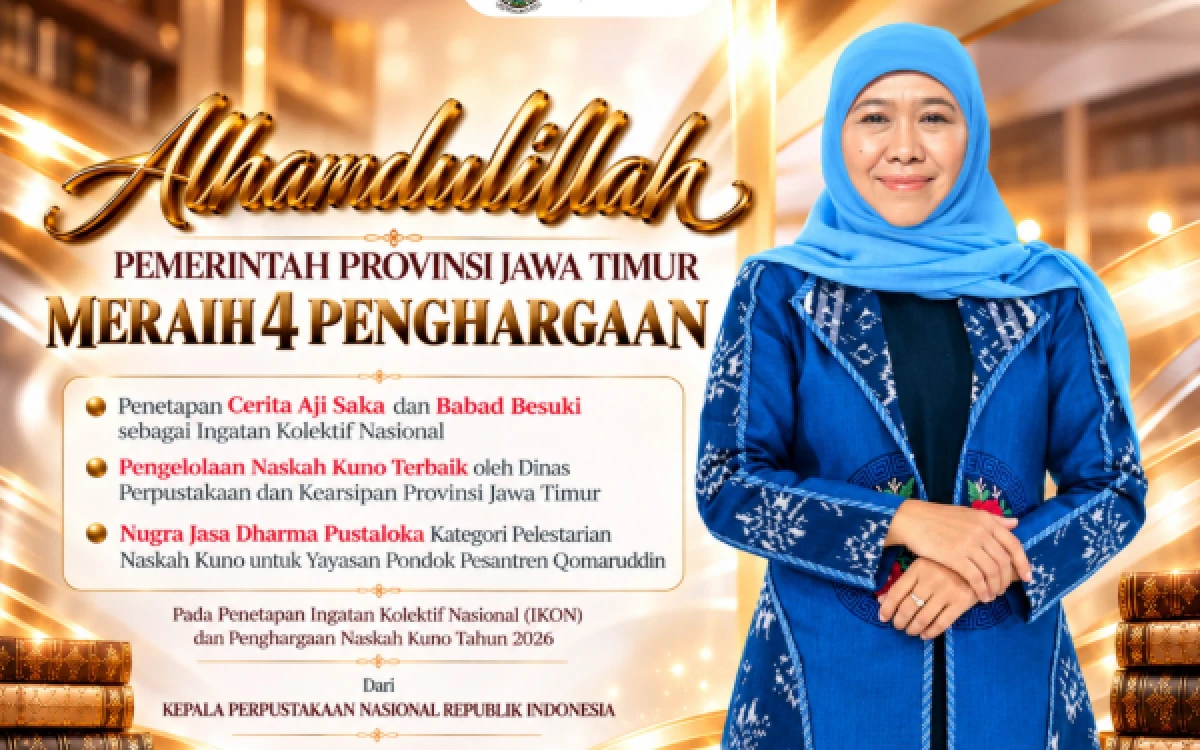 Thumbnail Berita - Jatim Borong 4 Penghargaan Nasional, Cerita Aji Saka dan Babad Besuki Resmi Jadi IKON 2026!