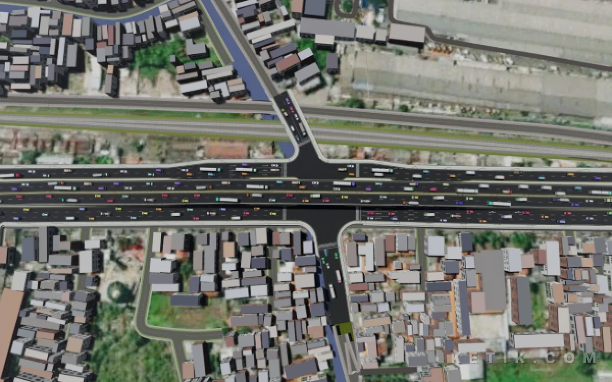 Foto Gambar rencana pembangunan Flyover Gedangan yang ditampilkan BBPJN Jawa Timur-Bali dalam versi 3D pada Jumat (26 Juni 2026). (Foto: PU Bina Marga Sidoarjo).