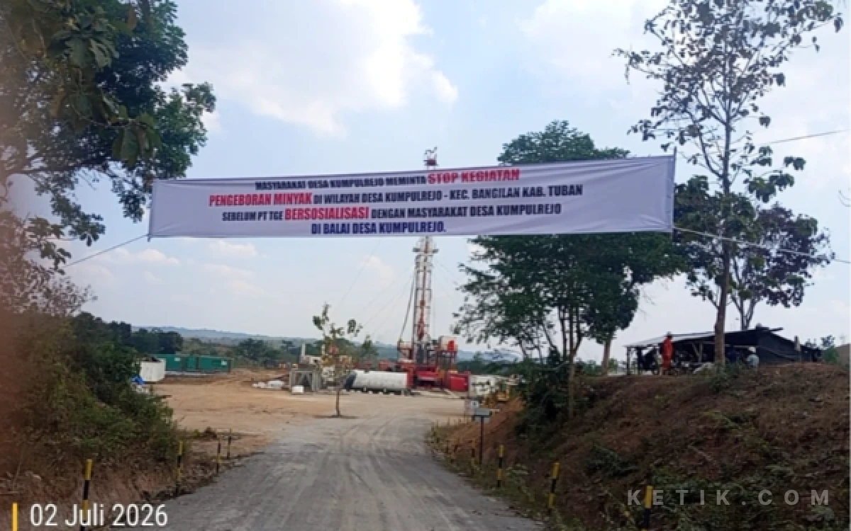 Thumbnail Berita - Warga Kumpulrejo Bangilan Tuban Stop Paksa Kegiatan Pengeboran Migas PT TGE KSO Pertamina EP