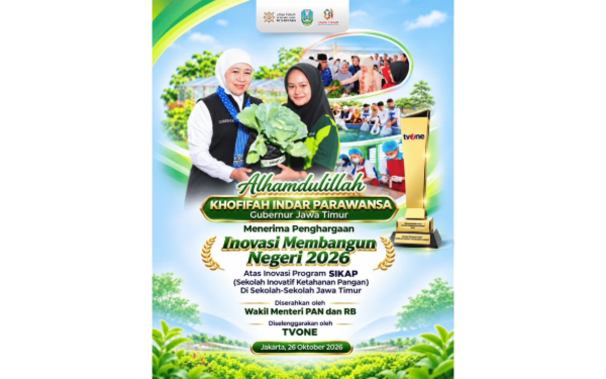 Thumbnail Berita - Program SIKAP Antar Pemprov Jatim Raih Penghargaan Inovasi Membangun Negeri 2026, Dorong Ketahanan Pangan di Sekolah