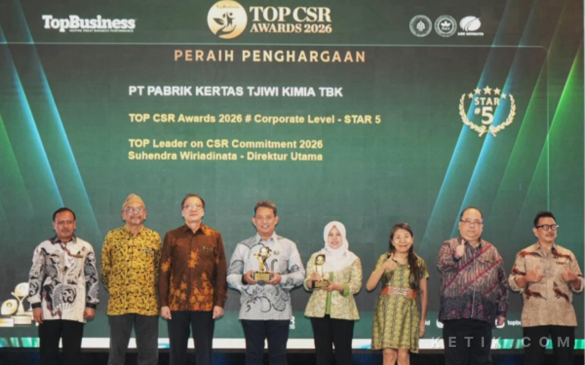Thumbnail Berita - Tjiwi Kimia Raih 5 STAR dalam TOP CSR Awards 2026, Sukses Perkuat Kontribusi Sosial dan Lingkungan