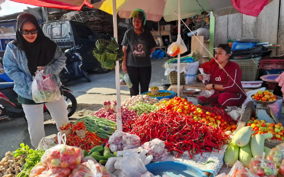 Thumbnail Berita - Harga Pangan Pasar Labuha Halsel Bertahan, Bawang dan Cabai di Level Rp60 Ribu
