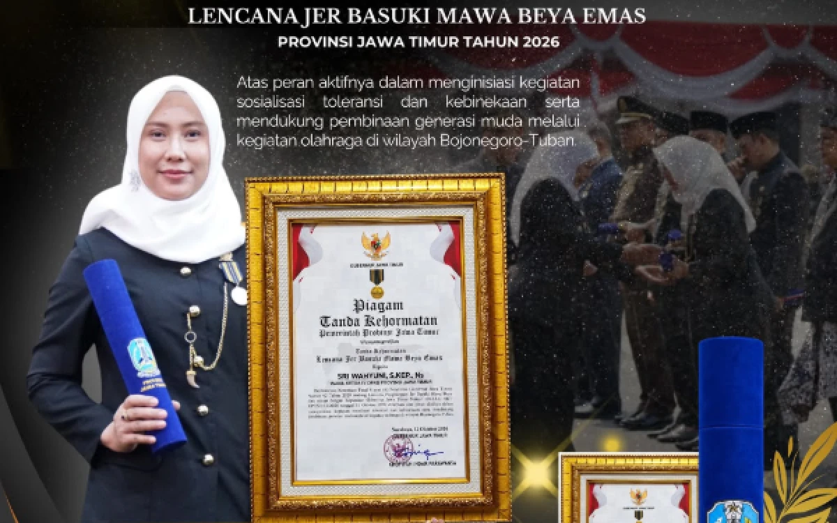 Thumbnail Berita - Sri Wahyuni Raih Lencana Emas Jer Basuki Mawa Beya Jatim 2026, Ini Kiprahnya hingga Diguyur Penghargaan!