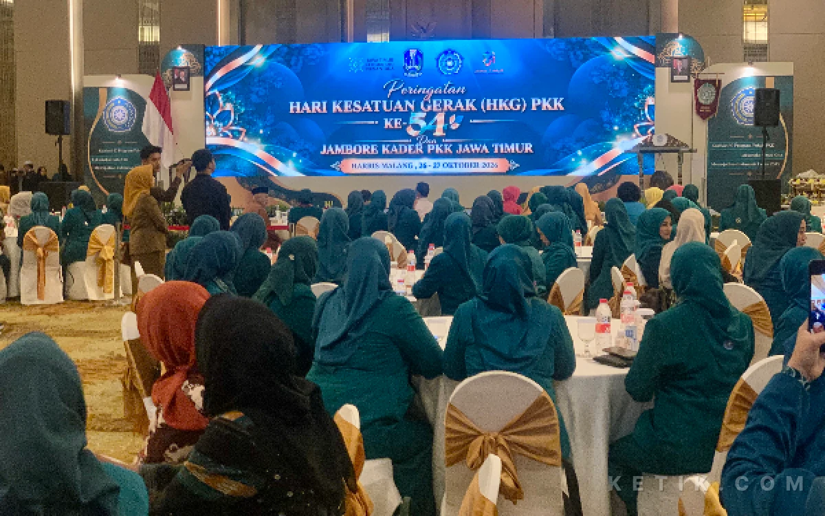 Foto Peringatan Hari Kesatuan Gerak (HKG) ke-54 dan Jambore Kader PKK Jawa Timur yang digelar di Harris Hotel, Kota Malang. (Foto: Dafa Wahyu Pratama/Ketik.com)