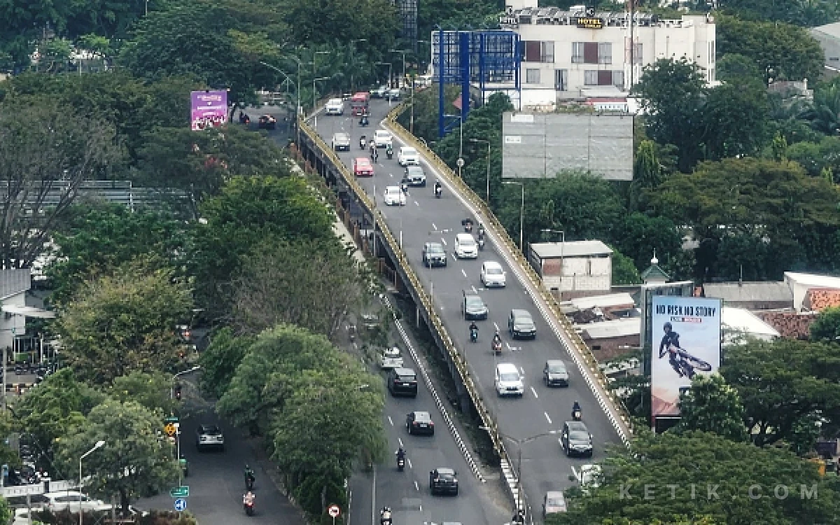 Foto Sejumlah kendaraan melintas di kawasan Flyover Gubeng di  Jalan Prof Dr Moestopo Surabaya beberapa waktu lalu. Dulu di besi pembatas flyover tertanam Lidah Mertua di dalam pot gantung, tapi kini sudah nyaris tidak terlhat. (Foto: Fiqih Arfani/ketik.com)