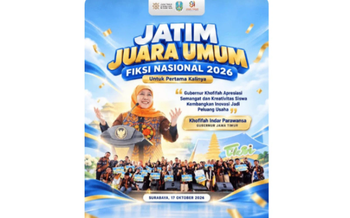 Thumbnail Berita - Jawa Timur Juara Umum FIKSI Nasional 2026, Raih 18 Medali